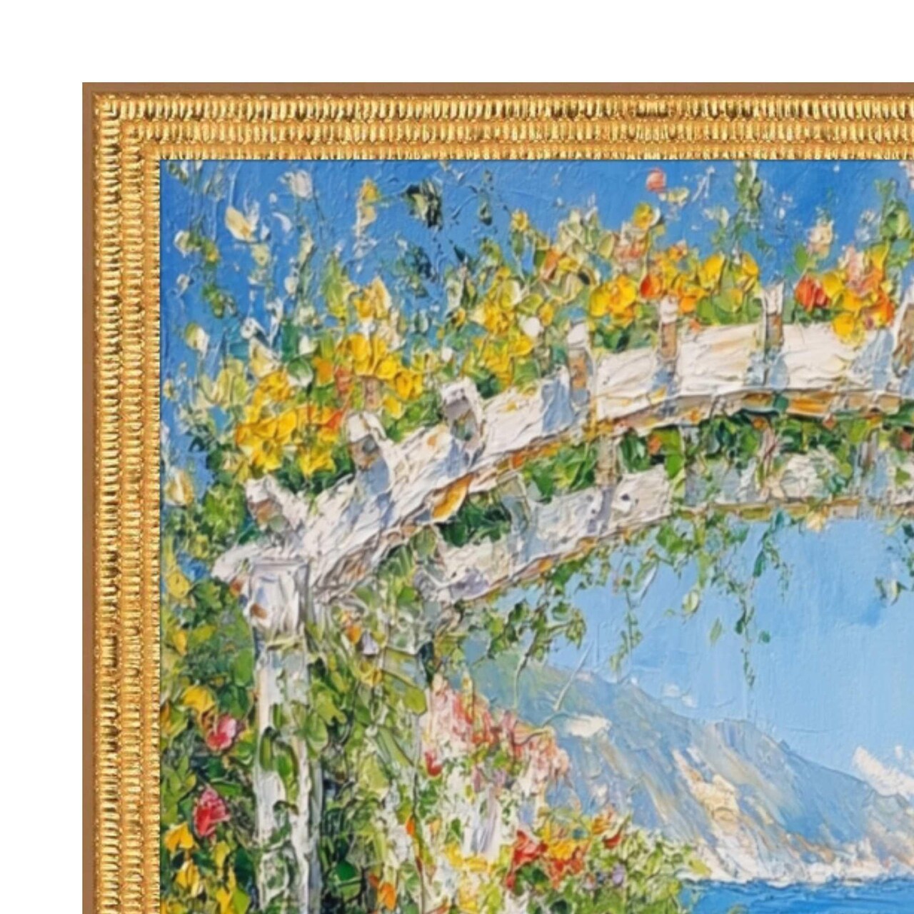 Contemporary Modern Slim Bright Gold Pebbled Texture 16x16 Picture Frame